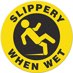 Floor Safety Message Sign Slippery When Wet