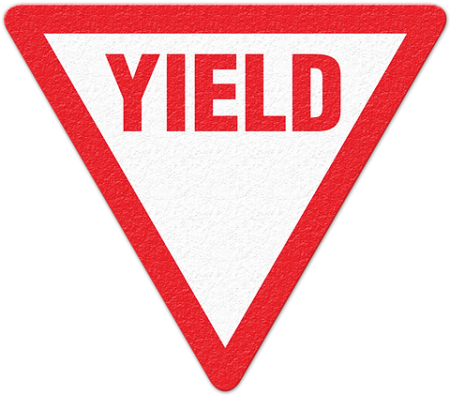 Floor Safety Message Sign, Yield