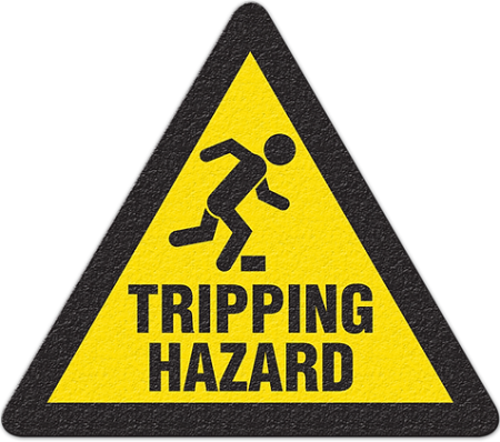 Floor Safety Message Sign, Tripping Hazard