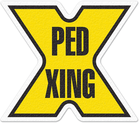 Floor Safety Message Sign, Ped X-ing