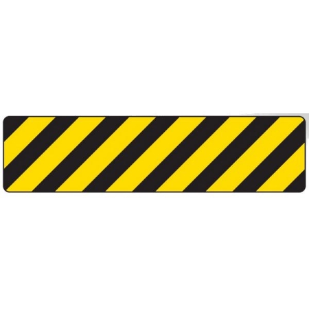 Floor Safety Message Sign, Black/Yellow Hazard Stripe, 6pk