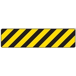 Floor Safety Message Sign, Black/Yellow Hazard Stripe, 6pk