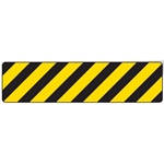 Floor Safety Message Sign Black/Yellow Hazard Stripe 6pk