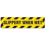 Floor Safety Message Sign Slippery When Wet 6pk