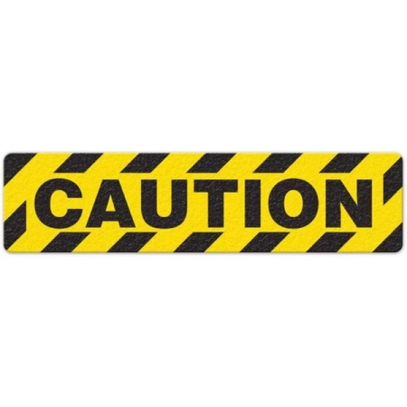Floor Safety Message Sign, Caution, 6pk