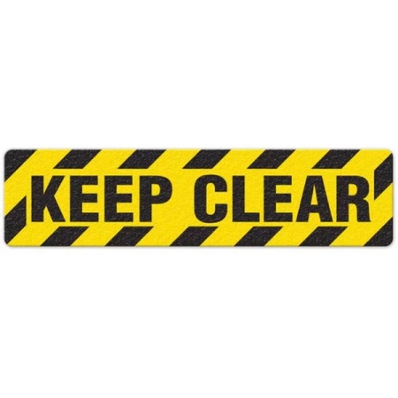 Floor Safety Message Sign, Keep Clear, 6pk