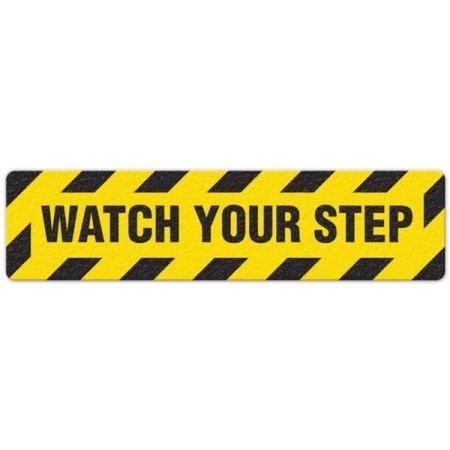Floor Safety Message Sign, Watch Your Step, 6pk