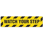 Floor Safety Message Sign, Watch Your Step, 6pk