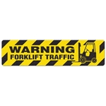 Floor Safety Message Sign, Warning Forklift Traffic, 6pk