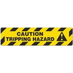 Floor Safety Message Sign, Caution Tripping Hazard, 6pk