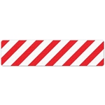 Floor Safety Message Sign Red/White Hazard Stripe 6pk