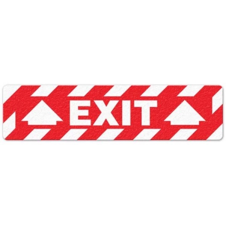 Floor Safety Message Sign, Exit, 6pk