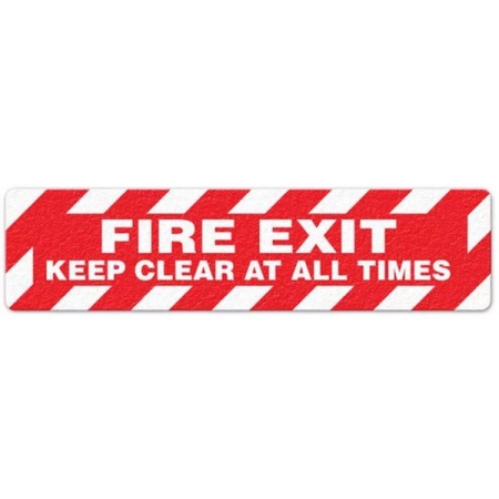 Floor Safety Message Sign Fire Exit Keep Clear At All Times 6pk