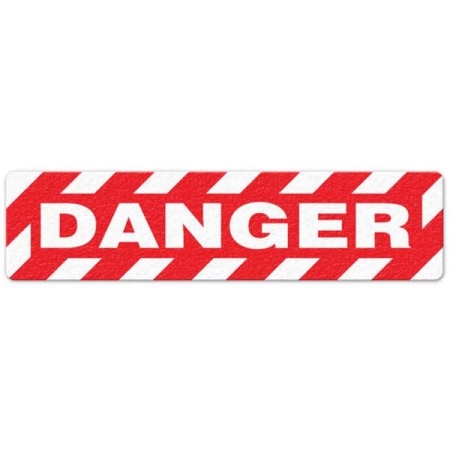 Floor Safety Message Sign, Danger, 6pk