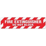 Floor Safety Message Sign, Fire Extinguisher Do Not Block, 6pk