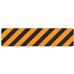 Floor Safety Message Sign, Orange Black Hazard Stripe, 6pk