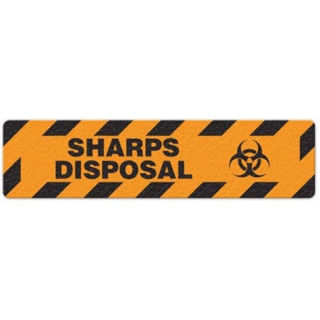 Floor Safety Message Sign Sharps Disposal 6pk