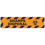 Floor Safety Message Sign, Sharps Disposal, 6pk