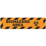 Floor Safety Message Sign, Biohazard Area, 6pk
