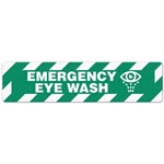 Floor Safety Message Sign, Emergency Eye Wash, 6pk