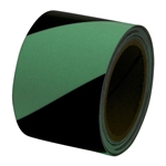 Photoluminescent Glow Tape Black Striped 4" x 30'