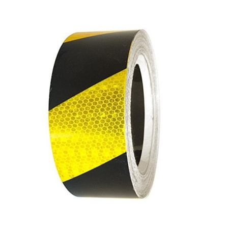 Superbright High Intensity Reflective Tape, Yellow Black, 2" x 30