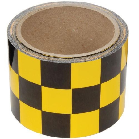 Laminated Checkerboard Tape Yellow Black 3" x 54'