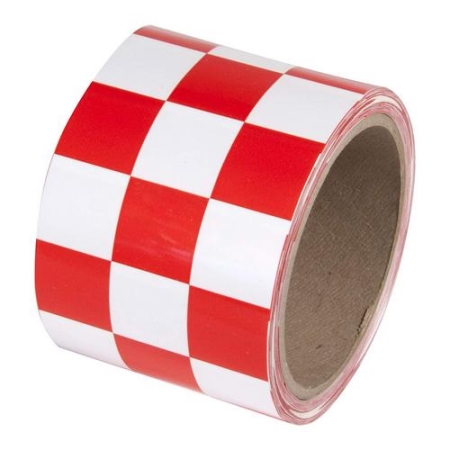 Laminated Checkerboard Tape, Red White, 3" x 54'