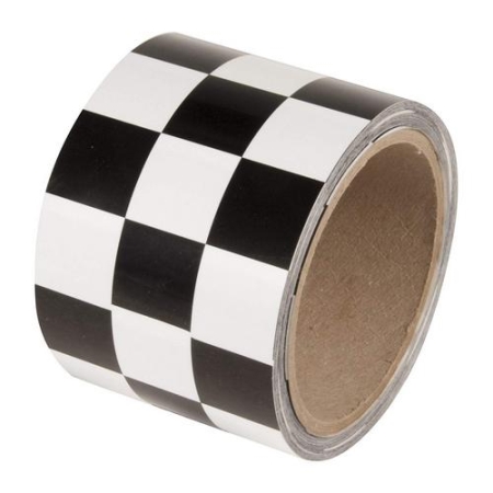 Laminated Checkerboard Tape, Black White, 3" x 54'