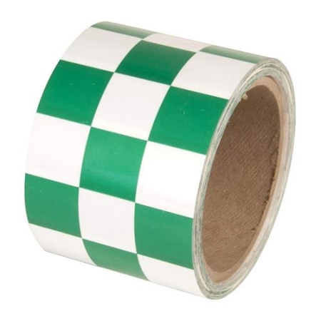 Laminated Checkerboard Tape, Green White, 3" x 54'