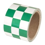 Laminated Checkerboard Tape, Green White, 3