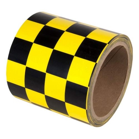 Laminated Checkerboard Tape Yellow Black 4" x 54'