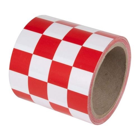 Laminated Checkerboard Tape, Red White, 4" x 54'