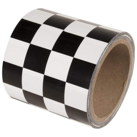 Laminated Checkerboard Tape Black White 4" x 54'