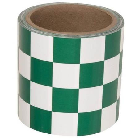 Laminated Checkerboard Tape, Green White, 4" x 54'