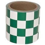 Laminated Checkerboard Tape, Green White, 4