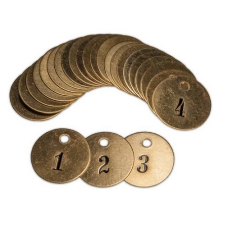 Brass Valve Tags Numbered 1-25
