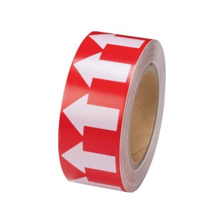 Directional Flow Pipe Marking Tape, Red White, 2" x 108'