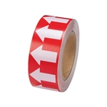 Directional Flow Pipe Marking Tape, Red White, 4