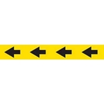Pipe Markers On A Roll, Yellow Black Arrows 2