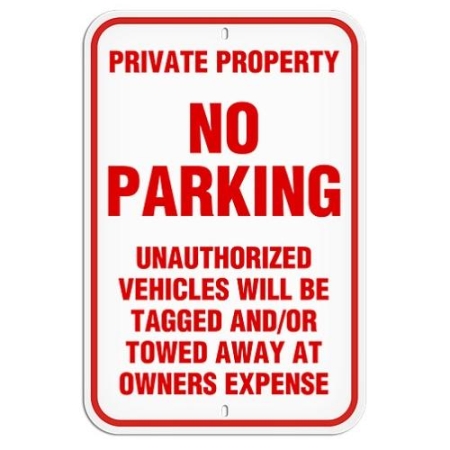 Parking Lot Sign Private Property No Parking