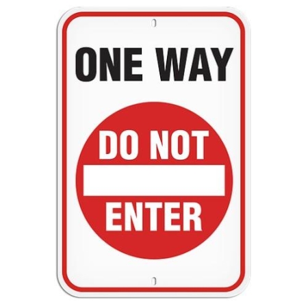 Parking Lot Sign, One Way Do Not Enter