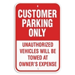 Parking Lot Sign, Customer Parking Only