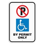 Parking Lot Sign, Handicap Permit Only