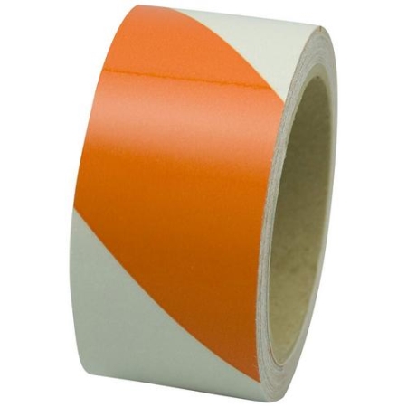 Retroreflective Tape, Orange White, 2" x 30'