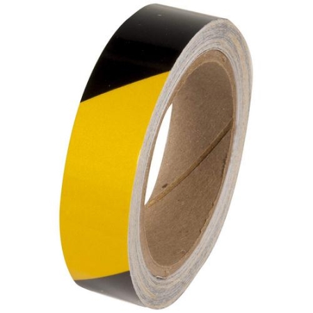 Retroreflective Tape, Yellow Black, 1" x 30'