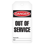 Safety Tags On-A-Roll, Danger Out Of Service