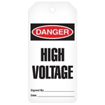 Safety Tags On-A-Roll, Danger High Voltage