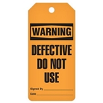 Safety Tags On-A-Roll, Warning Defective Do Not Use