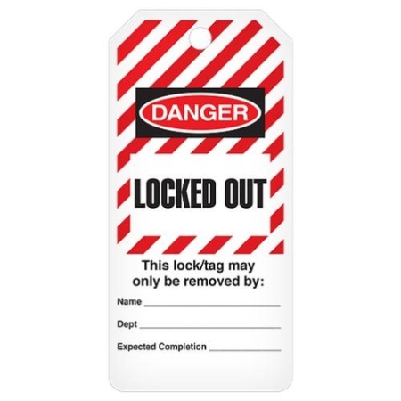 Safety Tags On-A-Roll Danger Lockout Locked Out
